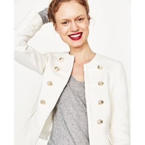 Zara XS MILITARY BLAZER WITH GOLDEN BUTTONS  VELVET MILITARY BLAZER